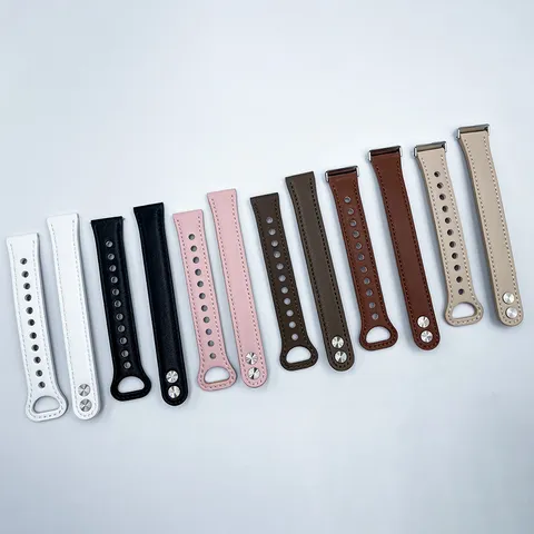 Bracelet de Montre en Cuir Minimaliste Sangle de Remplacement Avec Double Rivet Pour Bracelet Smartwatch Avec Boucle Métallique