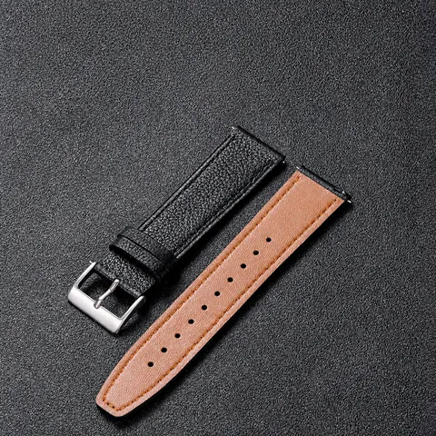 Bracelet de Montre en Cuir Véritable d'Affaires Minimaliste Bande de Remplacement Pour Montre Intelligente Ajustement Universel