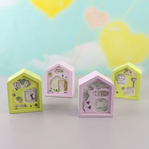 Wooden House Music Box Vintage Wind Up Musical Box Desktop Ornament Creative Gift For Home Decor And Birthday
