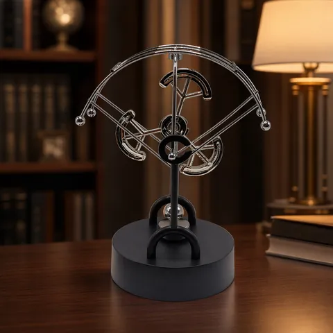 Bola de Péndulo de Caos de Metal Arte Cinético Máquina de Movimiento Perpetuo Juguete Educativo de Ciencia Creativa Adorno de Decoración de Escritorio