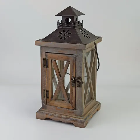 Retro Wooden Wind Lamp Candlestick Creative European Style Home Soft Decoration Desktop Ornaments Pine Wood Candle Holder