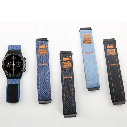 Bracelet de Montre en Toile Velcro Universel Bracelet de Rechange Sport Pour Montre Connectée Confortable Respirant