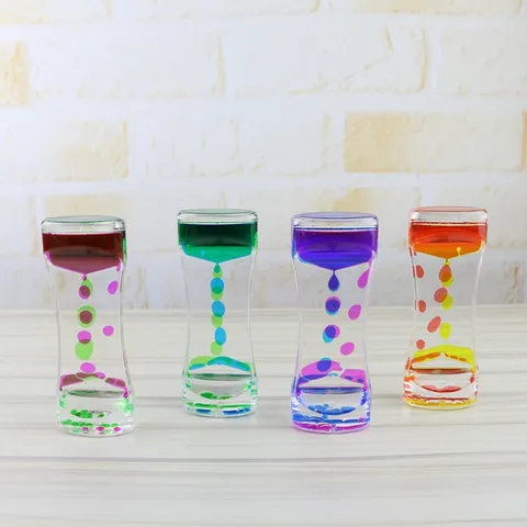 Kreative Acryl Flüssigkeit Öl Tropfen Sanduhr Sensorisches Spielzeug Doppelter Farbe Bewegungsblase Büro Ornament Heim Büro Dekor