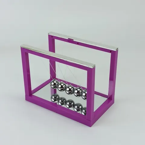 Newtons Wiege Balance Bälle Physik Wissenschaft Spielzeug Tisch Dekor Metallkugeln Kunststoff Rahmen Spiegelbasis Stressabbau Spielzeug
