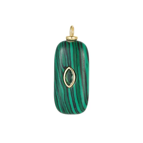 Naturstein Messing Vergoldet Kleiner Anhänger DIY Schmuckzubehör Oval Tropfen Lapislazuli Türkis Malachit Achat Charms Für Damen