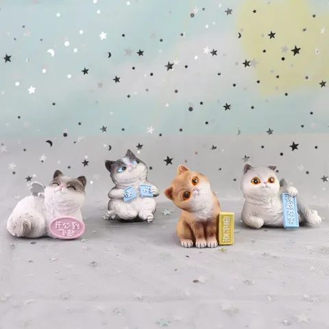 Süße Harz Katze Figur Kreatives Cartoon Tier Desktop Ornament Auto Armaturenbrett Kuchen Dekor Heimdekor Geschenk