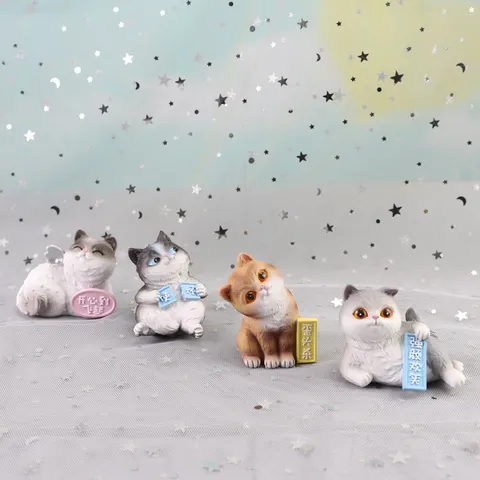 Süße Harz Katze Figur Kreatives Cartoon Tier Desktop Ornament Auto Armaturenbrett Kuchen Dekor Heimdekor Geschenk
