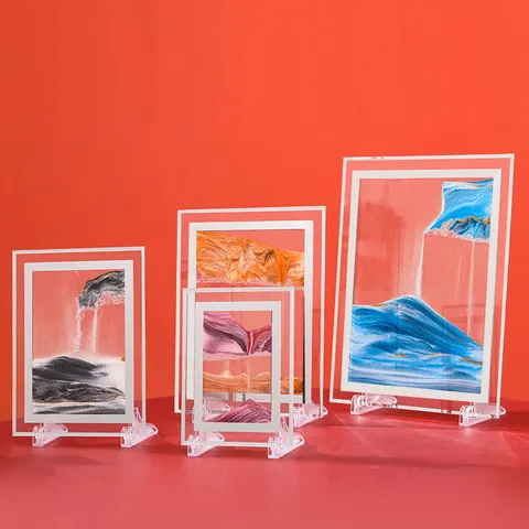Kreatives 3D Bewegendes Sandkunst Glas Sanduhr Ornament Für Zuhause Wohnzimmer Büro