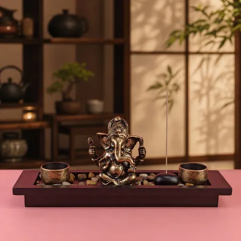Southeast Asian Ganesha Elephant Buddha Incense Burner Resin Ornament Home Restaurant Decor Tabletop Figurine Gift