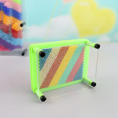 Buntes 3D Pin Art Board Spielzeug Plastik Nadel Skulptur Handabdruck Stressabbau Schreibtisch Dekor Kreatives Geschenk