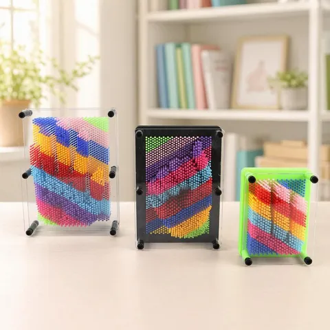 Buntes 3D Pin Art Board Spielzeug Plastik Nadel Skulptur Handabdruck Stressabbau Schreibtisch Dekor Kreatives Geschenk