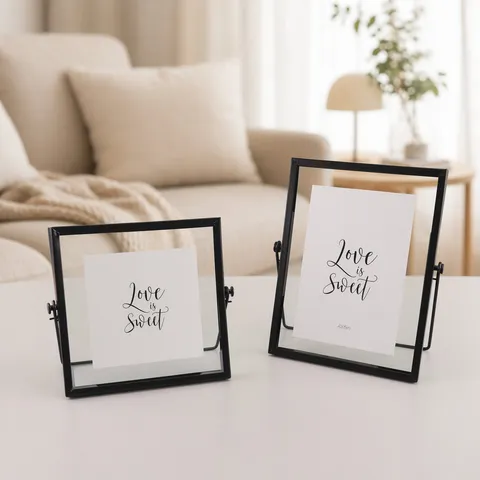 Minimalistisch IJzer Geometrisch Glas Fotolijst Moderne Bureau Decoratieve Picture Frame Goud Zwart Multi Maat Home Decor
