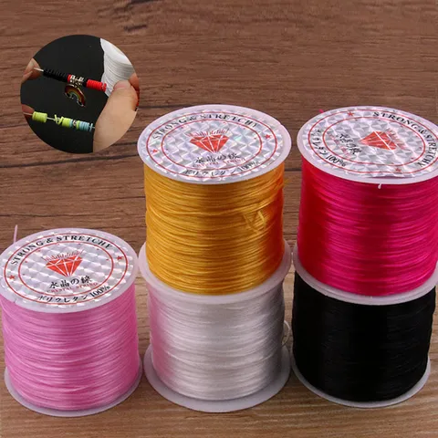 Hilo Elástico de Cristal Cordón de Poliuretano de Gran Elasticidad Para Fabricación de Pulseras DIY Accesorios de Joyería Hechos a Mano