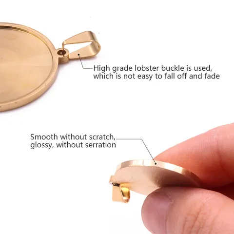 Base per Ciondolo Rotondo in Acciaio Inossidabile per Creazione Gioielli Fai da Te Vassoio per Gemme Base per Cabochon Accessori per Ciondoli