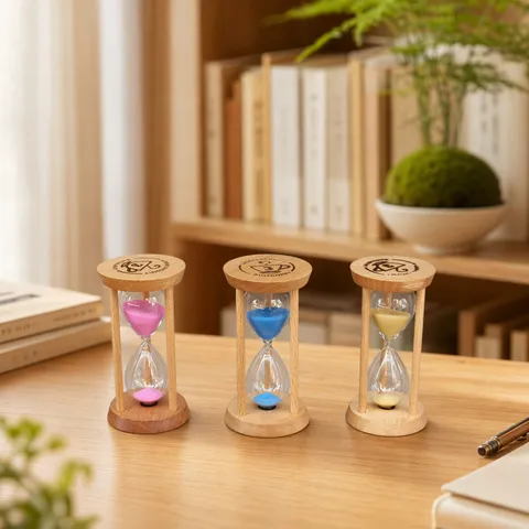 Minimalist Wooden Frame Glass Sandglass Timer Hourglass Desktop Ornament Creative Home Decor Gift