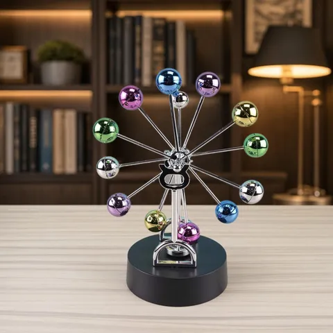 Kreatives Riesenrad Perpetuum Mobile Schreibtisch Ornament Kunststoff Metall Magnetisch Schwingend Büro Heimdekoration