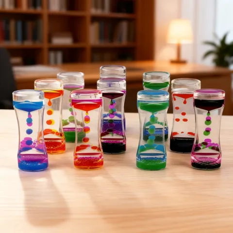 Kreative Acryl Flüssigkeit Öl Tropfen Sanduhr Sensorisches Spielzeug Doppelter Farbe Bewegungsblase Büro Ornament Heim Büro Dekor