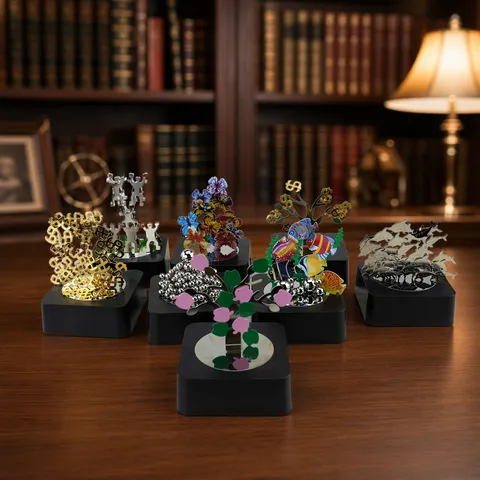 Magnetische Desktop Skulptur Metall Kunststoff Magnetischer Sockel Kreatives Ornament Büro Heimdekor Stressabbau Spielzeug