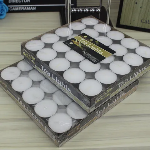 Smokeless Scented Tea Light Candles Round Pressed Wax Candles For Wedding Party Home Decor Daily Lighting