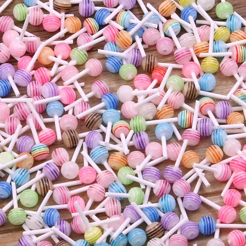 Mixed Color Resin Lollipop Nail Art Charms Sweet Candy Fashion DIY Jewelry Making Accessories Mini Alloy Pendants