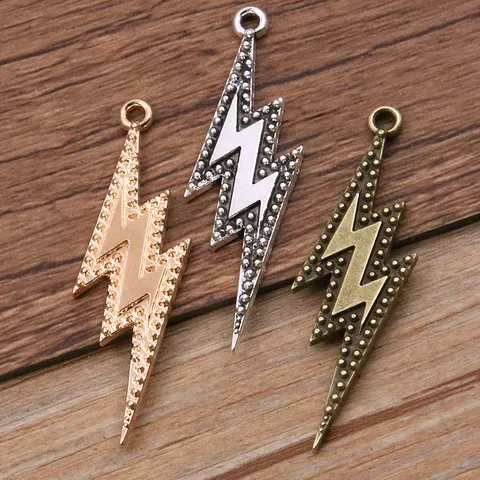 Dijes de Rayo de Aleación de Zinc Para Hacer Joyas DIY Pulsera Collar Bronce Antiguo Plata Oro Colgantes Accesorios