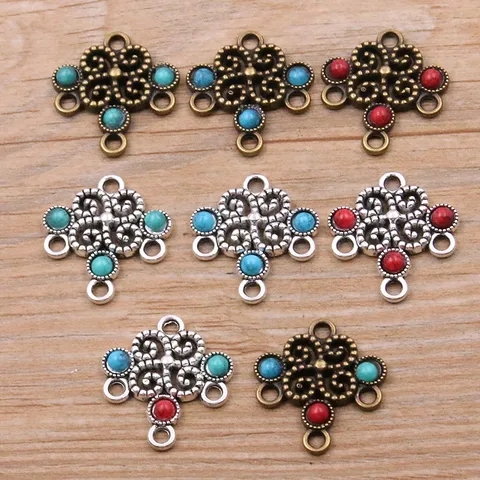 Vintage Alloy Hollow Flower Multi-Hole Chandelier Connectors Settings For DIY Handmade Earrings Bracelet Necklace Jewelry Making Finding Charms Pendants Components Accessory