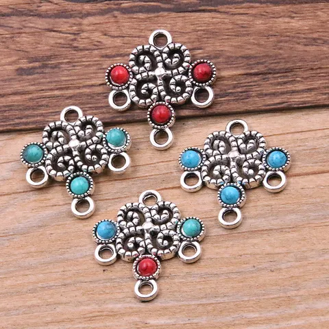 Vintage Alloy Hollow Flower Multi-Hole Chandelier Connectors Settings For DIY Handmade Earrings Bracelet Necklace Jewelry Making Finding Charms Pendants Components Accessory