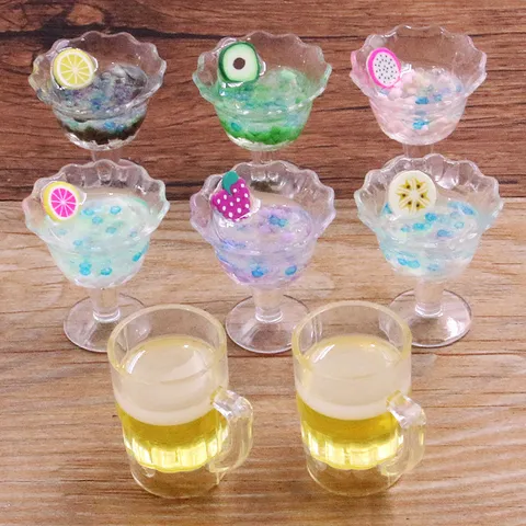 DIY Harz Fruchtbecher Bierkrug Anhänger Schlüsselanhänger Zubehör Für Taschen Dekoration Handgemachter Miniatur Schmuck