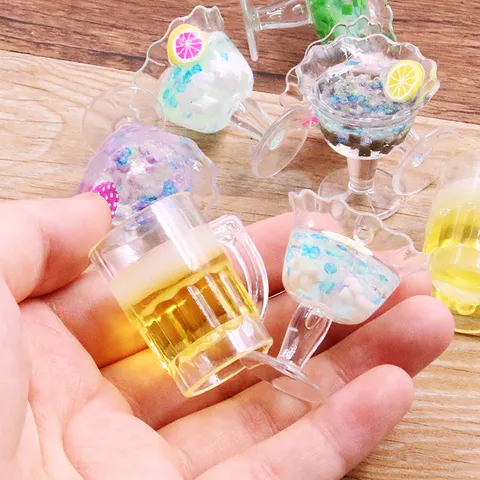 DIY Harz Fruchtbecher Bierkrug Anhänger Schlüsselanhänger Zubehör Für Taschen Dekoration Handgemachter Miniatur Schmuck