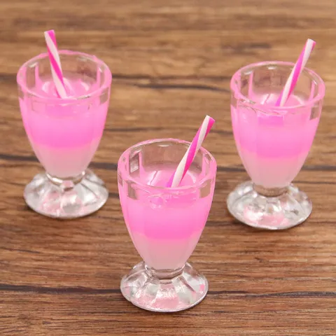 Mini Simulation Resin Beverage Cup Charms For Jewelry Making DIY Keychain Earring Pendants Handmade Craft Accessories