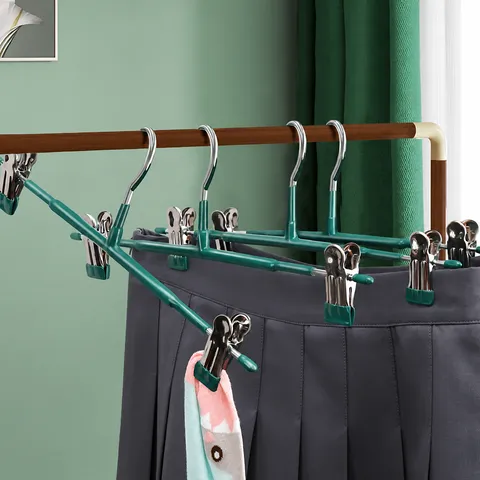 Colgador de Pantalones de Acero Inoxidable Sumergido Sin Costuras Pinza de Ropa Fuerte Para Armario