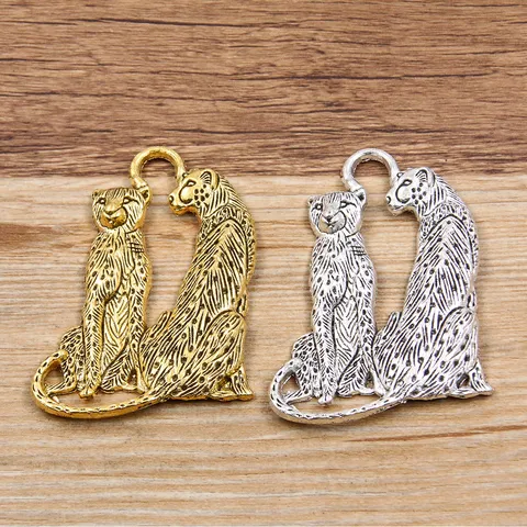 Ciondoli Leopardo in Lega Minimalisti Per Creazione Gioielli Pendente Animale Ghepardo Doppio Invecchiato Accessori Artigianali Borse Scarpe Abbigliamento Materiali Decorativi