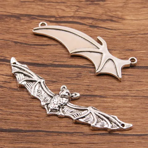Halloween Bat Charms Alloy Bat Wings Connector Pendants For DIY Necklace Bracelet Making Jewelry Accessories Findings Antique Silver
