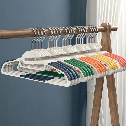 Home Closet Storage Plastic Clothes Hangers Seamless Non Slip Wet And Dry Dual Use Coat Hangers Clothes Drying Racks