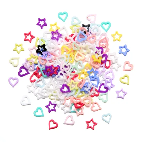 Resin Hollow Heart Star Charms Assorted Colors Jewelry Accessories For Nail Art Cream Glue DIY Craft Materials
