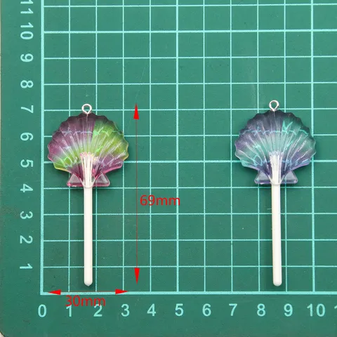 Resin Shell Lollipop Fan Shaped Charms Pendants For DIY Keychain Bag Clothing Jewelry Making Crafts Accessories