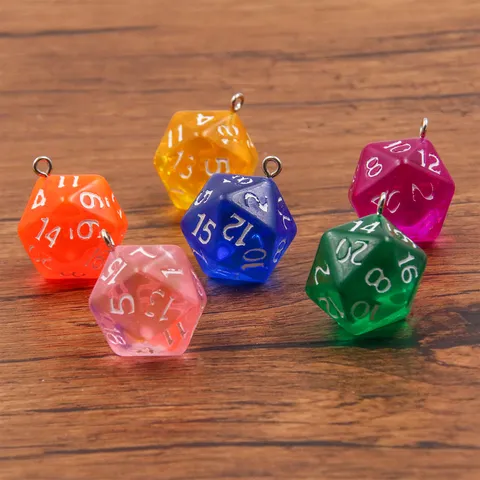 Ciondoli a Forma di Dado in Acrilico a 20 Facce da 19x23mm Pendenti Trasparenti D20 per Orecchini Portachiavi Fai-da-te