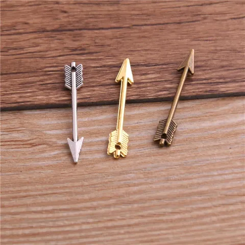 Mini Simulation Bow Arrow Alloy Pendant Charms Electroplated Antique Silver Gold Bronze Sword Weapon Shape Handcraft DIY Craft Jewelry Making Accessories Components For Necklaces Bracelets