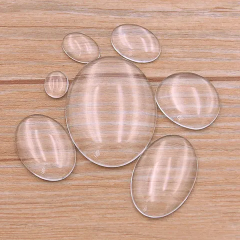 Clear Oval Glass Cabochons Alloy Rhinestone Flatback Time Gem Patches Blank Cameo Settings For DIY Jewelry Making Craft