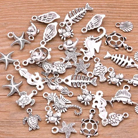 DIY Kremazta Thalassias Zois Alloy Asimi Animal Charms Gia Kataskevi Cheiropoiiton Kosimimaton