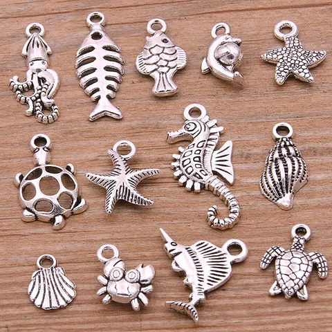 DIY Kremazta Thalassias Zois Alloy Asimi Animal Charms Gia Kataskevi Cheiropoiiton Kosimimaton