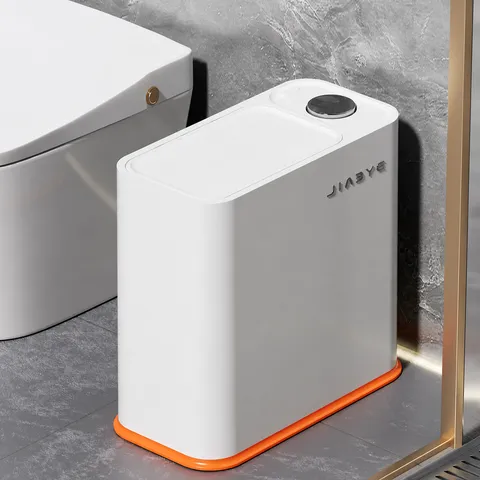 Modern Narrow Gap Pressing Trash Can With Lid Large Plastic Waste Bin For Bathroom Kitchen Living Room Home Organization