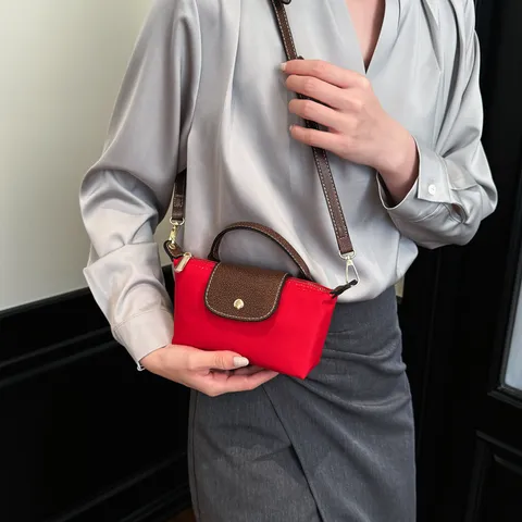 Modische PU Leder Mini Henkeltasche Umhängetasche Kontrastklappe Damen Schultertasche Handtasche Für Den Täglichen Gebrauch