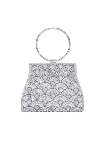 Luxus Strass Abendtasche Für Damen PU Leder Metall Ringgriff Clutch Geldbörse Glänzende Gekerbte Pailletten Party Handtasche