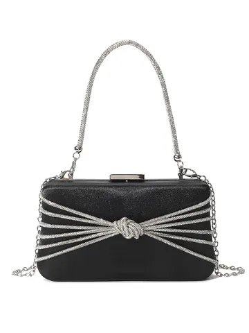 Elegante Strass Knoten Abendtasche Für Damen Luxus Satin Handtasche Mit Kette Party Hochzeit Clutch