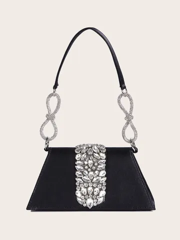 Elegante Strass Abendtasche Damen Satin Clutch Handtasche Für Party Bankett Hochzeit Mode Crossbody Kettentasche Luxus Handtasche