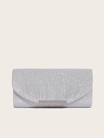 Damen Elegant Plissee Abendtasche Strass Clutch Handtasche Für Hochzeit Party Glitzer Handtasche Mit Kettengurt