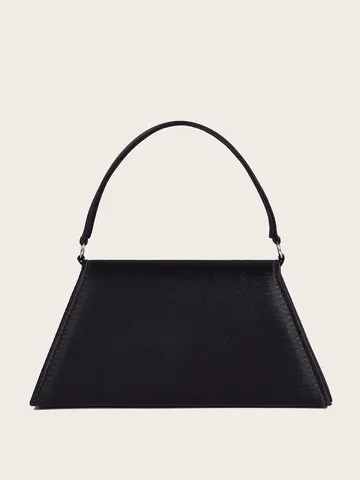 Damen Elegant Herzförmig Strass Abendtasche Luxus Polyester Satin Bankett Clutch Handtasche Für Party Valentinstag Geschenk Schwarz