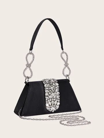 Elegante Strass Abendtasche Damen Satin Clutch Handtasche Für Party Bankett Hochzeit Mode Crossbody Kettentasche Luxus Handtasche