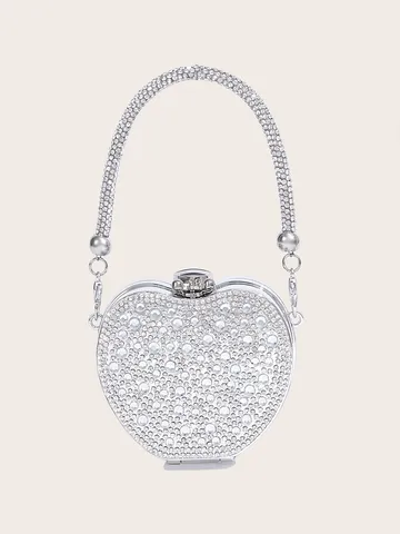 Mode Acryl Strass Abendtasche Apfelförmig Luxus Kette Schulter Umhängetasche Süße Mini Kopfhörer Clutch Für Damen Party